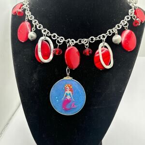 Red & Blue Mermaid Necklace
